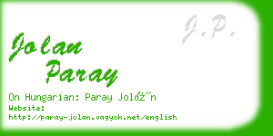 jolan paray business card